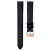 Watch Strap 13 Mm (0.51″) Width, Leather, Black, Rose Gold-Tone Finish