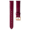 Watch Strap 15 Mm (0.59″) Width, Leather with Stitching, Red, Rose Gold-Tone Finish