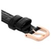 Watch Strap 16 Mm (0.63″) Width, Leather with Stitching, Black, Rose Gold-Tone Finish