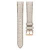 Watch Strap 16 Mm (0.63″) Width, Leather with Stitching, Gray, Rose Gold-Tone Finish