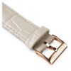Watch Strap 16 Mm (0.63″) Width, Leather with Stitching, Gray, Rose Gold-Tone Finish