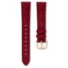 Watch Strap 16 Mm (0.63″) Width, Leather with Stitching, Red, Rose Gold-Tone Finish