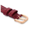 Watch Strap 16 Mm (0.63″) Width, Leather with Stitching, Red, Rose Gold-Tone Finish